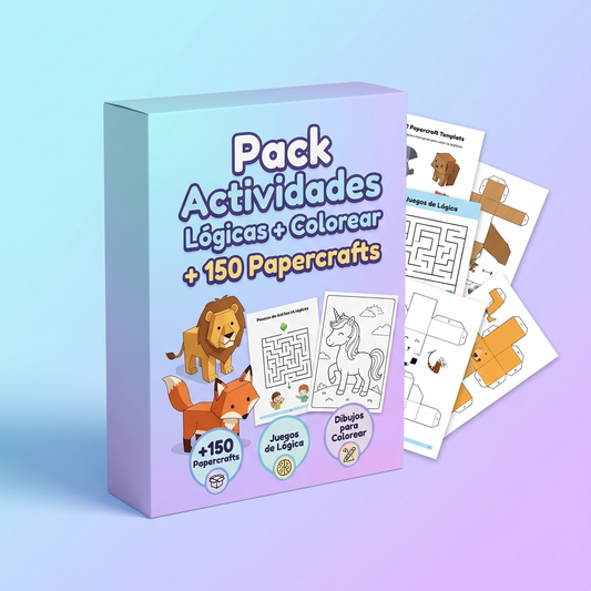 Pack Actividades Lógicas + Colorear + 150 Papercrafts